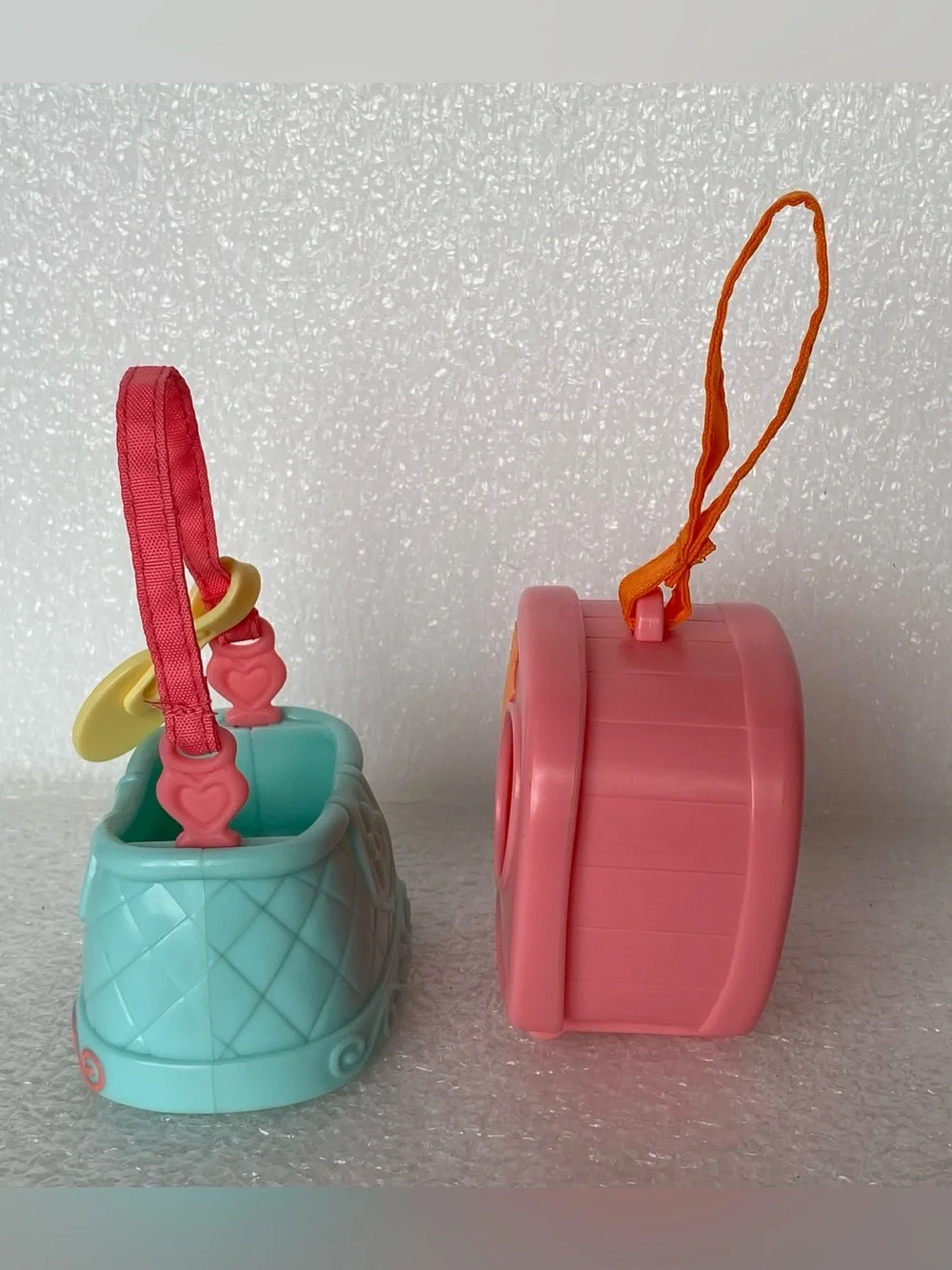 Lot of 2 Vintage Hasbro Littlest Pet Shop LPS Carrying Cases Pet Carriers Bags